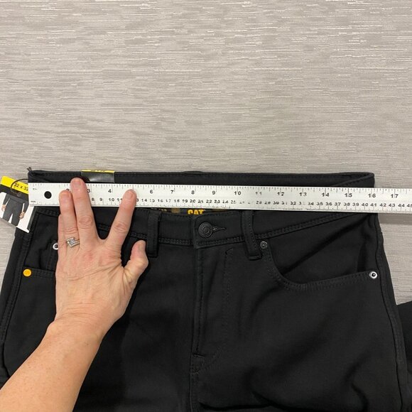 CAT Caterpillar Work Pants Mens 32 x 32 Black Canvas Fleece Lined Insulated - Picture 7 of 12